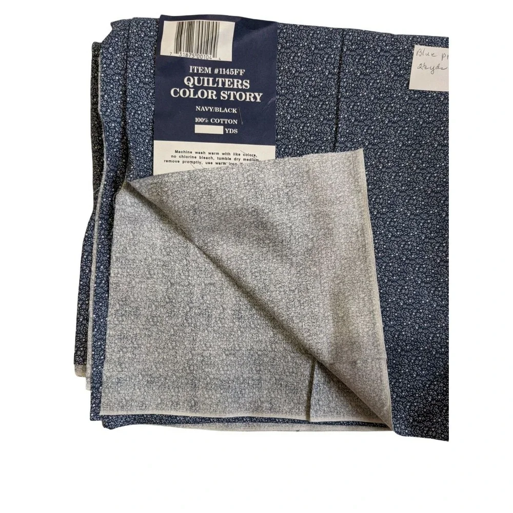 Quilters Color‎ Story Navy Blue Floral Cotton Fabric 2.5 Yards 44